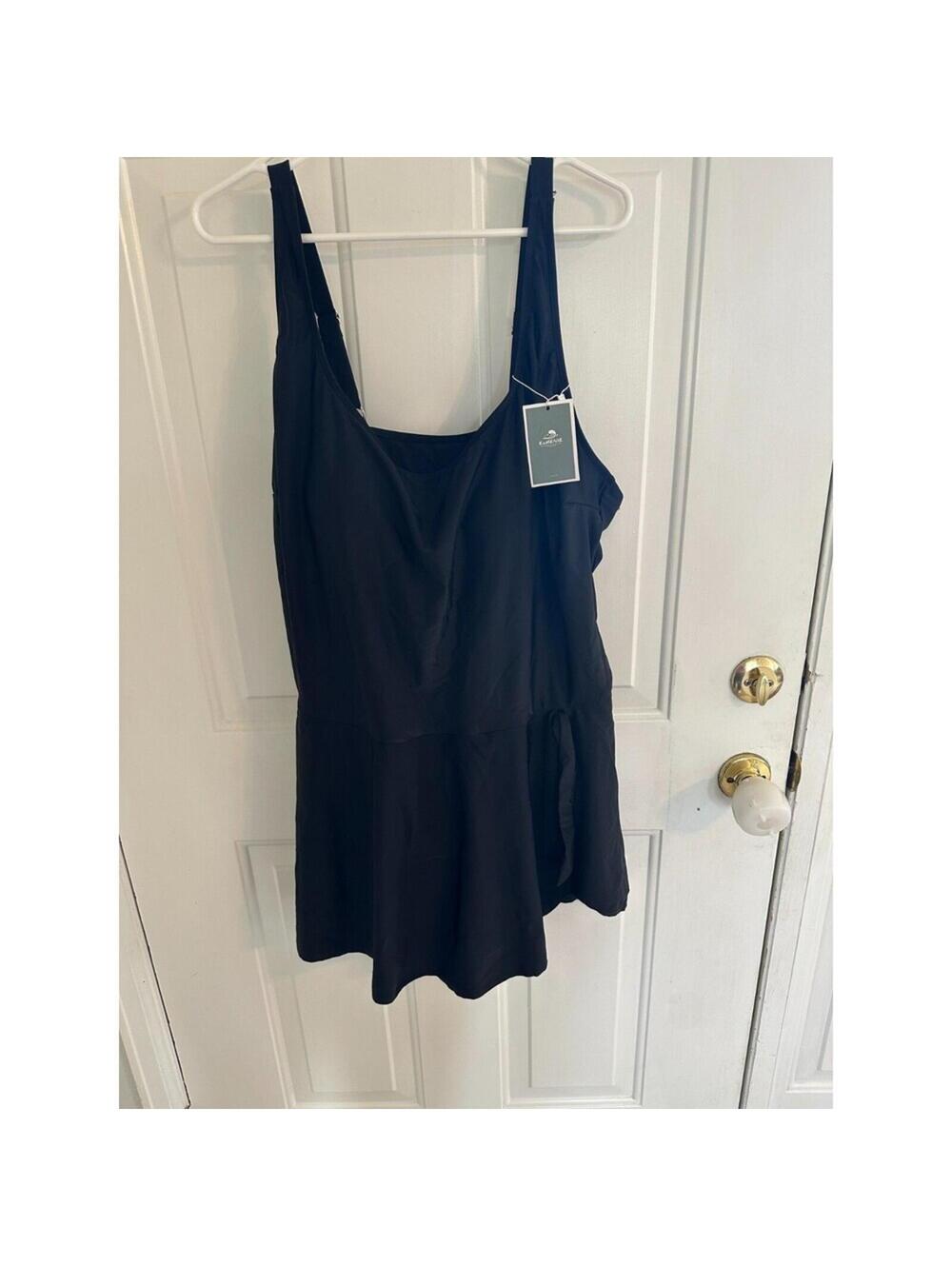 NWT EoMENIE Black Swim Romper Tummy Control Size 22